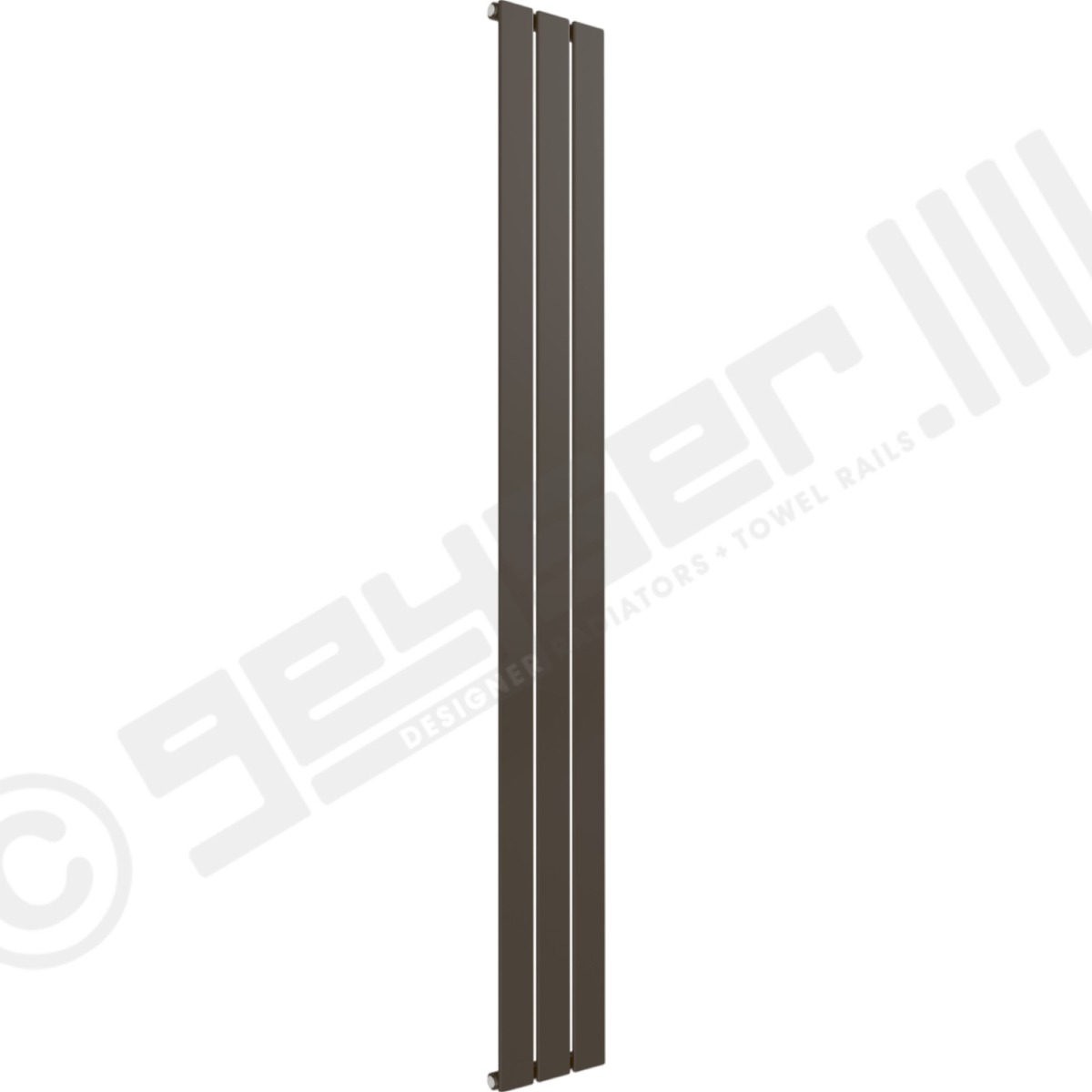 Cardiff Special Flat Vertical Single Panel Designer Radiator 1800mm x 218mm in Grey Brown RAL 8019