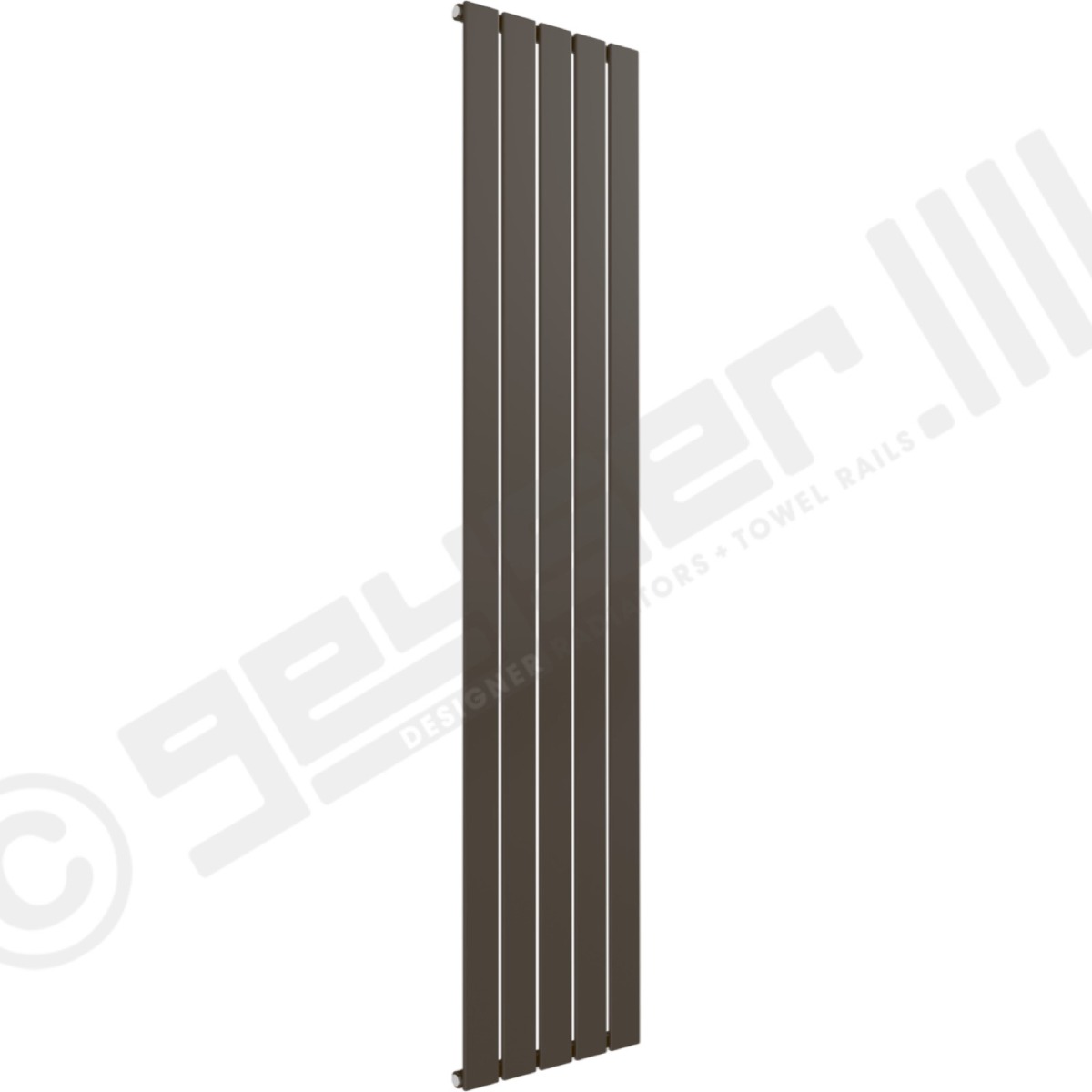 Cardiff Special Flat Vertical Single Panel Designer Radiator 1800mm x 366mm in Grey Brown RAL 8019