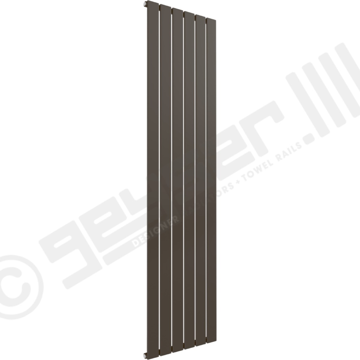 Cardiff Special Flat Vertical Single Panel Designer Radiator 1600mm x 440mm in Grey Brown RAL 8019