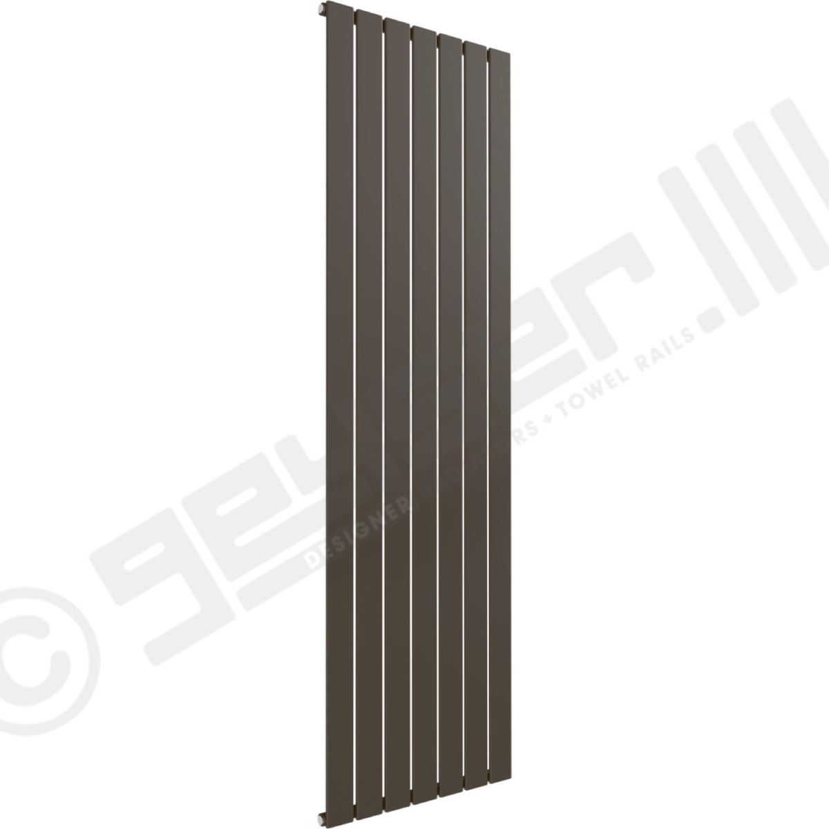 Cardiff Special Flat Vertical Single Panel Designer Radiator 1800mm x 514mm in Grey Brown RAL 8019