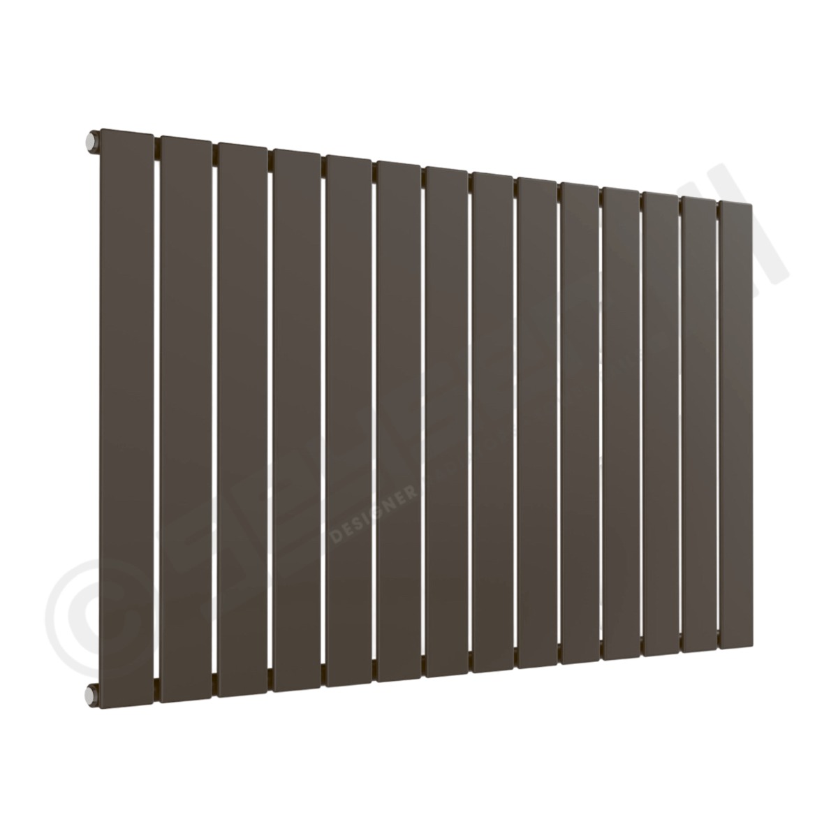 Cardiff Special Flat Horizontal Single Panel Designer Radiator 600mm x 1032mm in Grey Brown RAL 8019