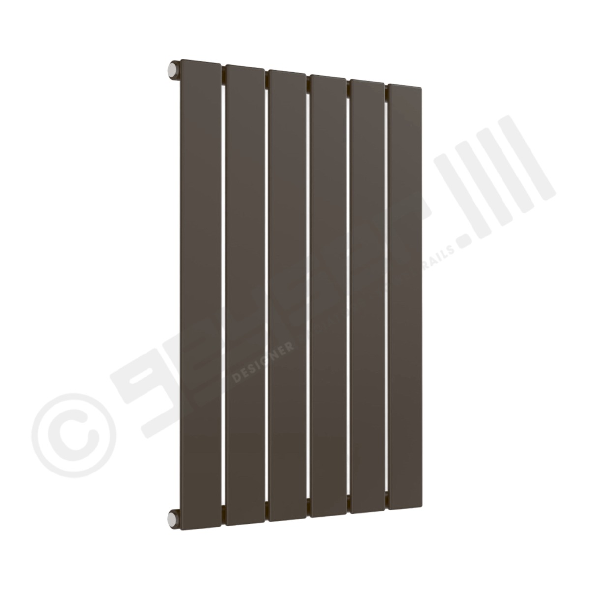 Cardiff Special Flat Horizontal Single Panel Designer Radiator 600mm x 440mm in Grey Brown RAL 8019