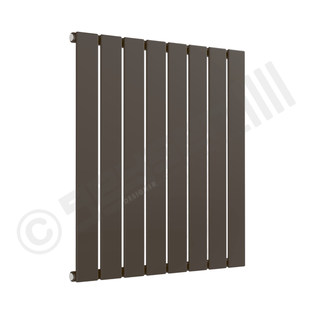 Cardiff Special Flat Horizontal Single Panel Designer Radiator 600mm x 588mm in Grey Brown RAL 8019