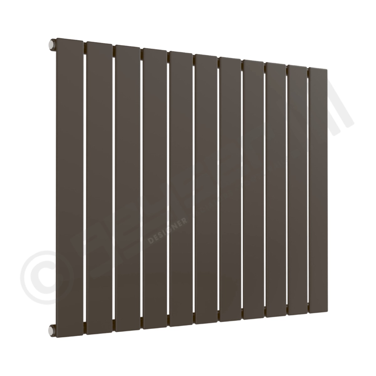 Cardiff Special Flat Horizontal Single Panel Designer Radiator 600mm x 810mm in Grey Brown RAL 8019