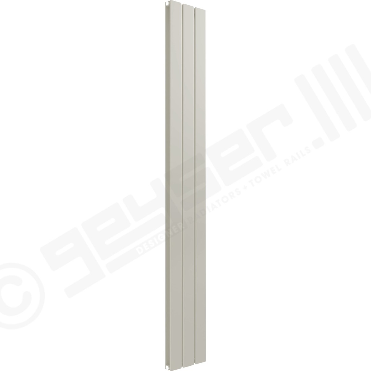 Cardiff Special Vertical Double Panel Radiator 1800mm x 218mm in Grey White RAL 9002