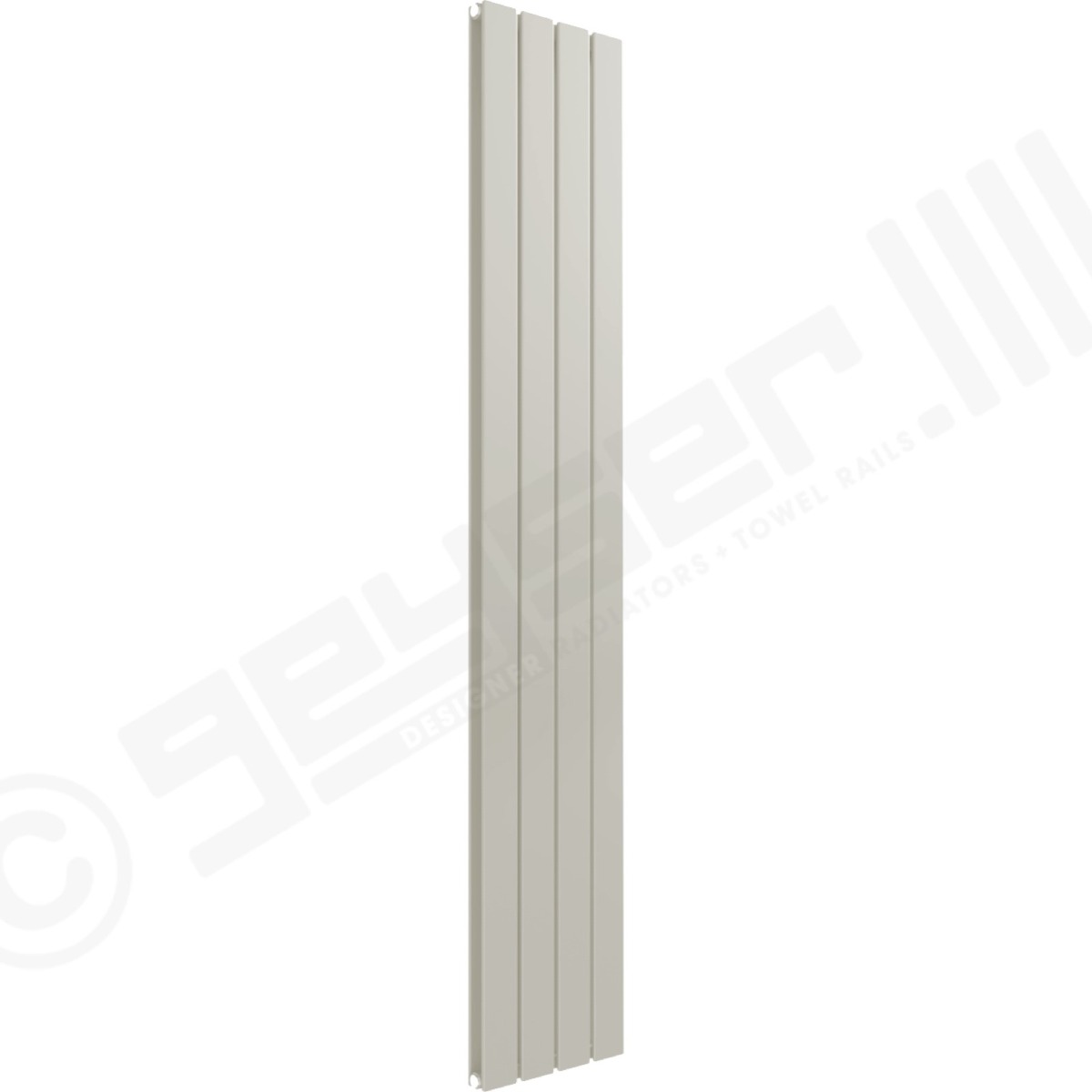 Cardiff Special Flat Vertical Double Panel Designer Radiator 1600mm x 292mm in Grey White RAL 9002
