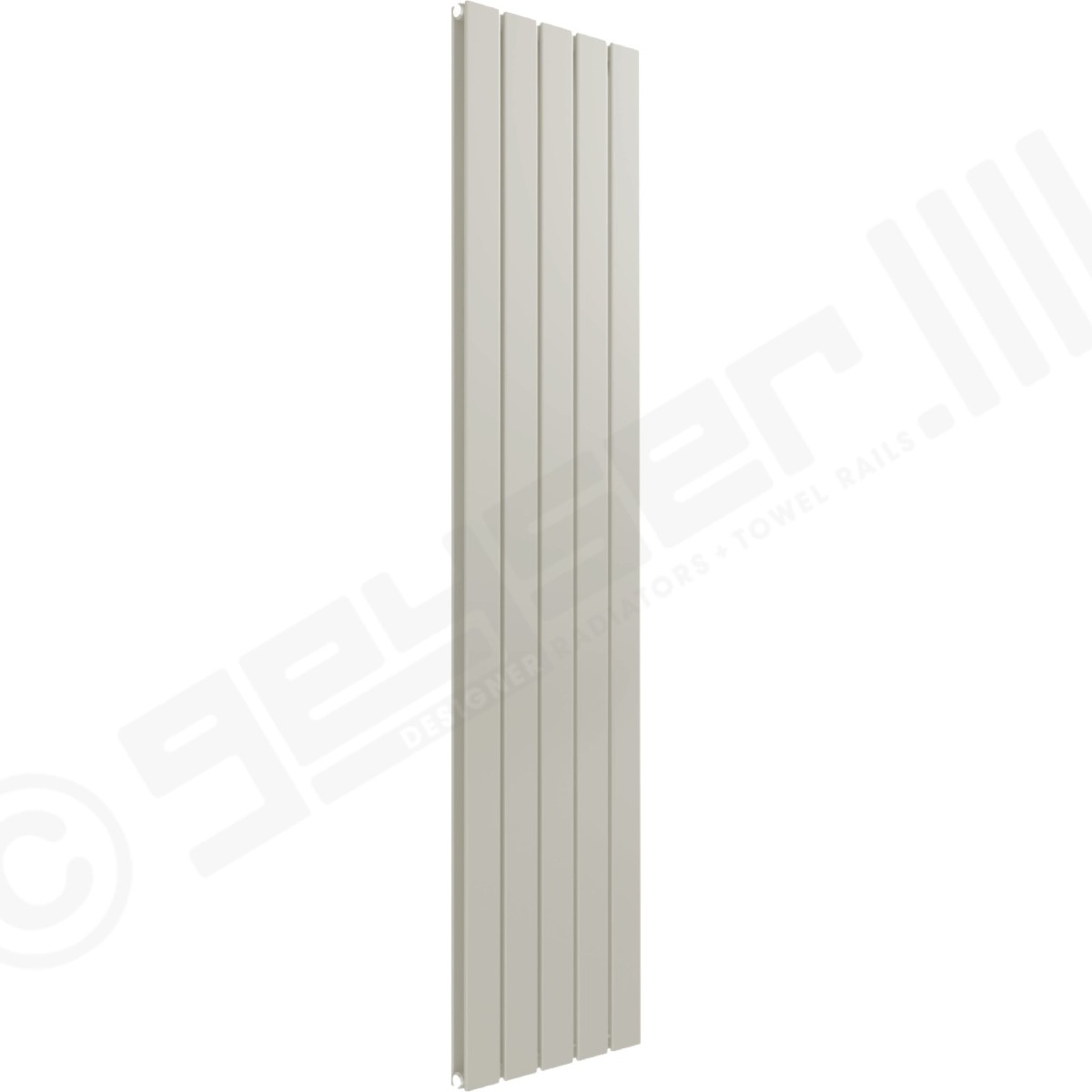 Cardiff Special Vertical Double Panel Radiator 1800mm x 366mm in Grey White RAL 9002