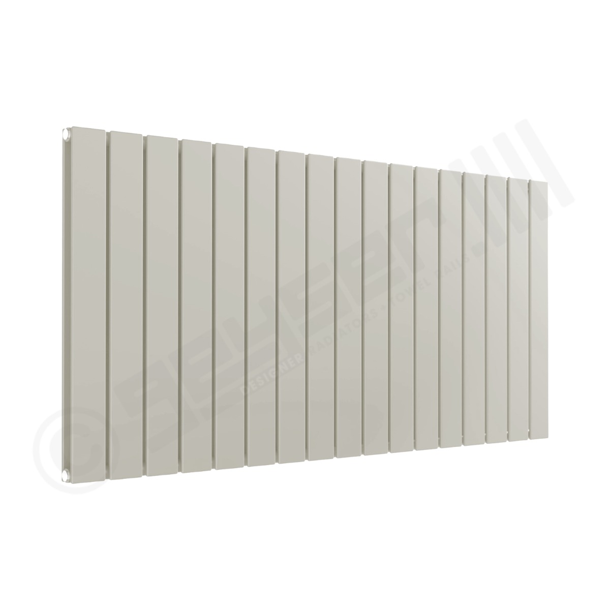Cardiff Special Flat Horizontal Double Panel Designer Radiator 600mm x 1254mm in Grey White RAL 9002
