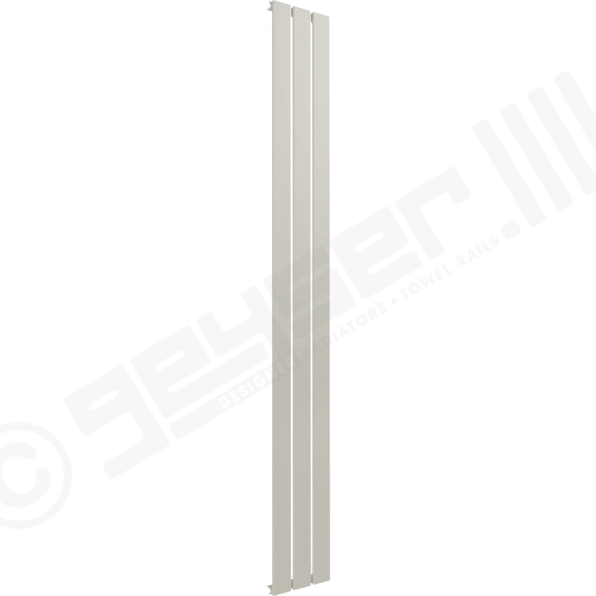 Cardiff Special Flat Vertical Single Panel Designer Radiator 1800mm x 218mm in Grey White RAL 9002