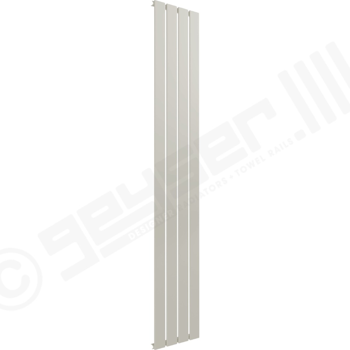 Cardiff Special Flat Vertical Single Panel Designer Radiator 1800mm x 292mm in Grey White RAL 9002
