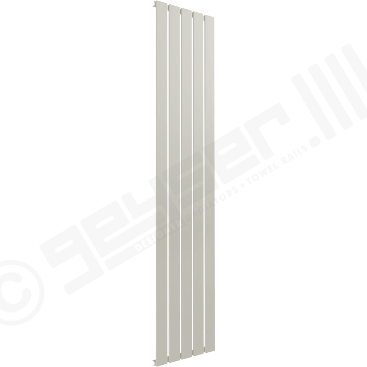 Cardiff Special Vertical Single Panel Radiator 1600mm x 366mm in Grey White RAL 9002