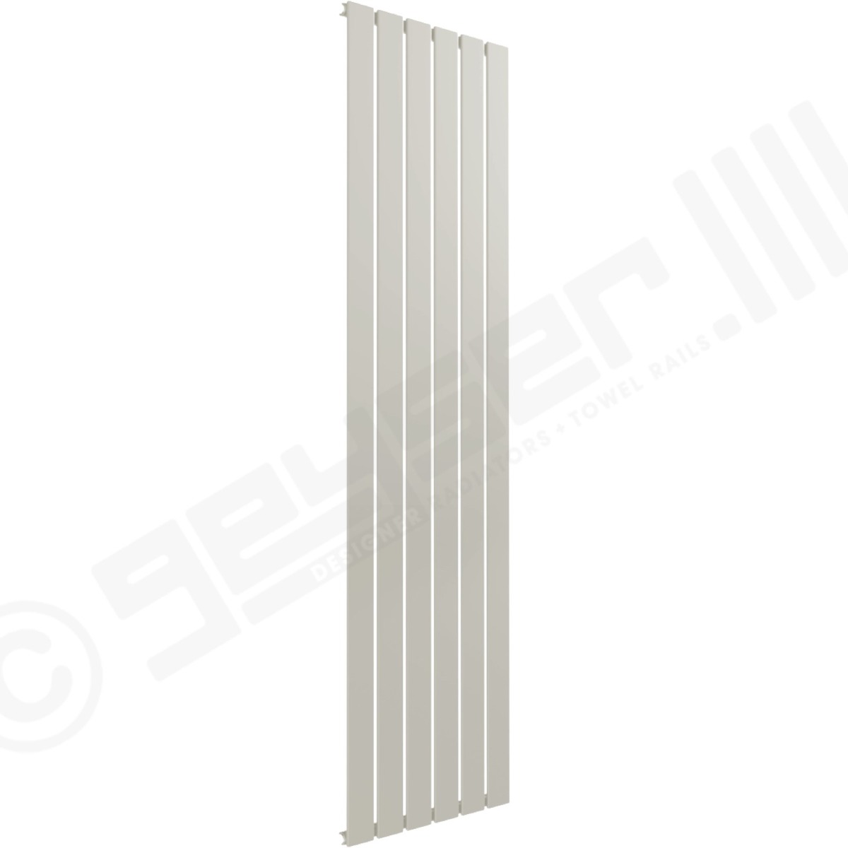 Cardiff Special Flat Vertical Single Panel Designer Radiator 1800mm x 440mm in Grey White RAL 9002
