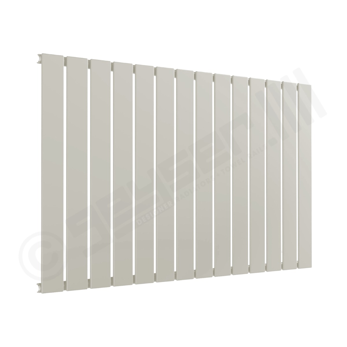 Cardiff Special Flat Horizontal Single Panel Designer Radiator 600mm x 1032mm in Grey White RAL 9002