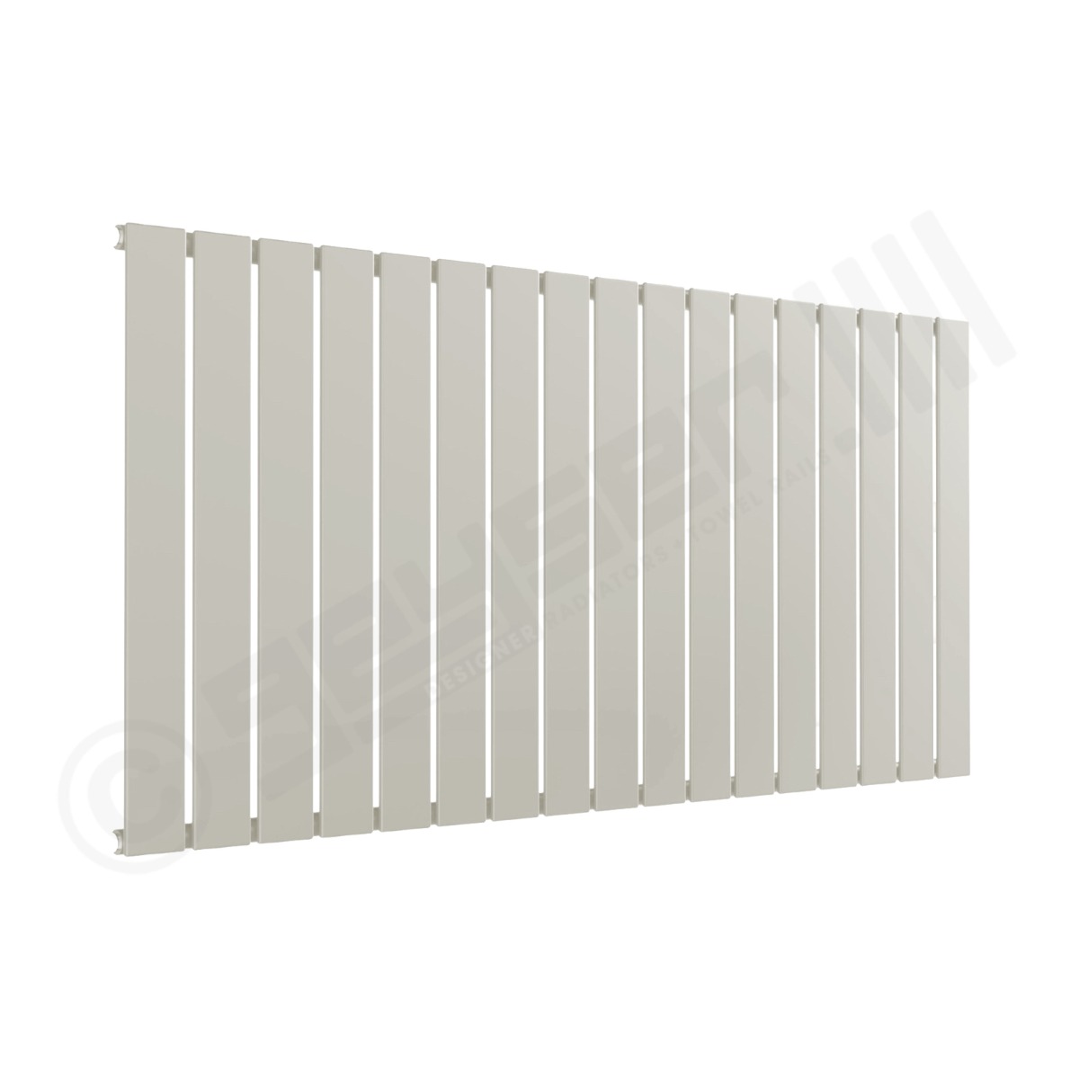 Cardiff Special Horizontal Single Panel Radiator 600mm x 1254mm in Grey White RAL 9002