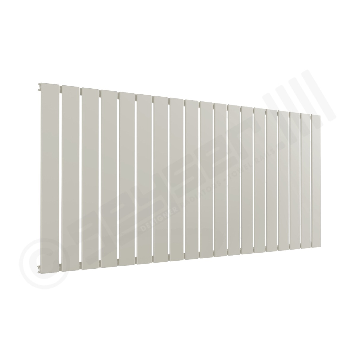 Cardiff Special Flat Horizontal Single Panel Designer Radiator 600mm x 1402mm in Grey White RAL 9002