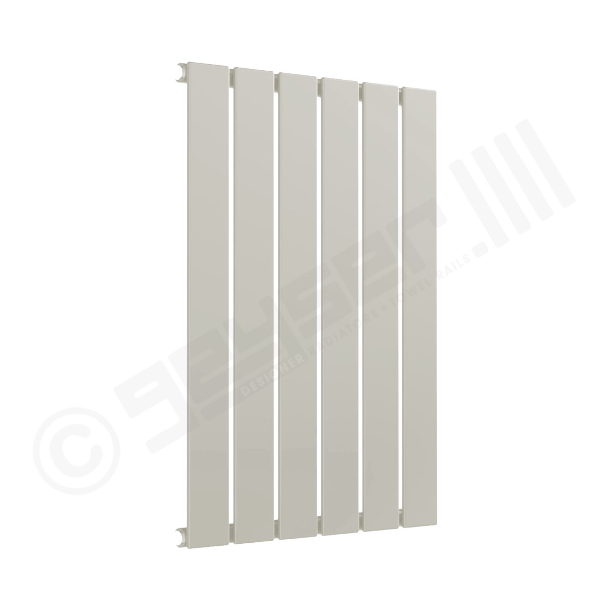 Cardiff Special Flat Horizontal Single Panel Designer Radiator 600mm x 440mm in Grey White RAL 9002