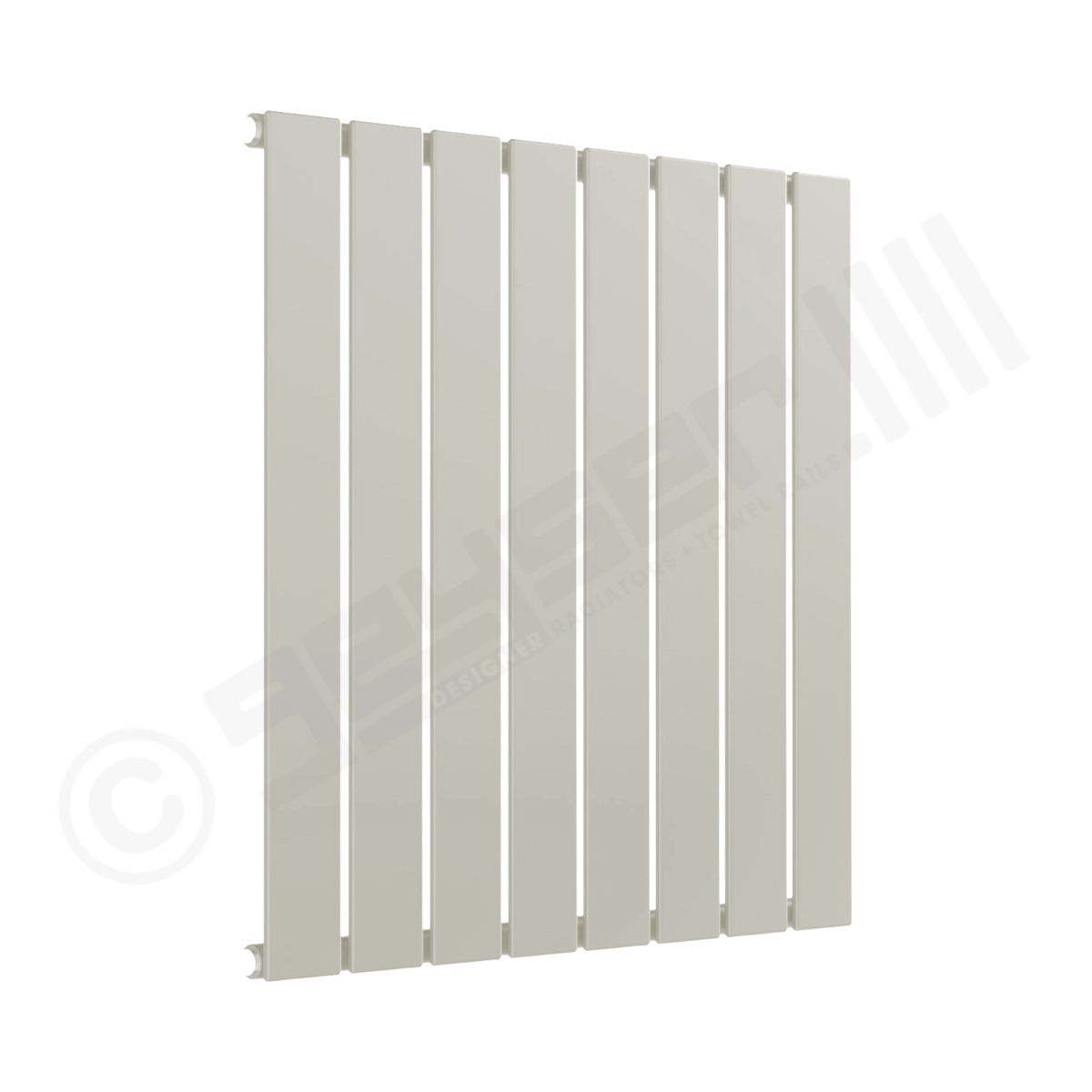 Cardiff Special Flat Horizontal Single Panel Designer Radiator 600mm x 588mm in Grey White RAL 9002