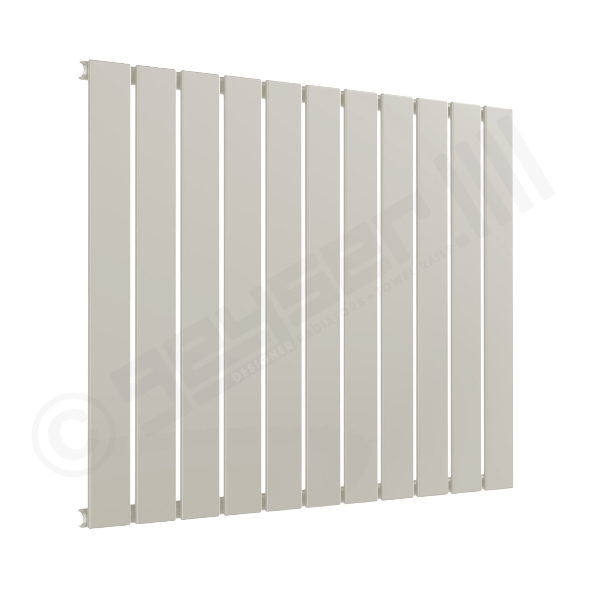Cardiff Special Flat Horizontal Single Panel Designer Radiator 600mm x 810mm in Grey White Aluminium RAL 9002