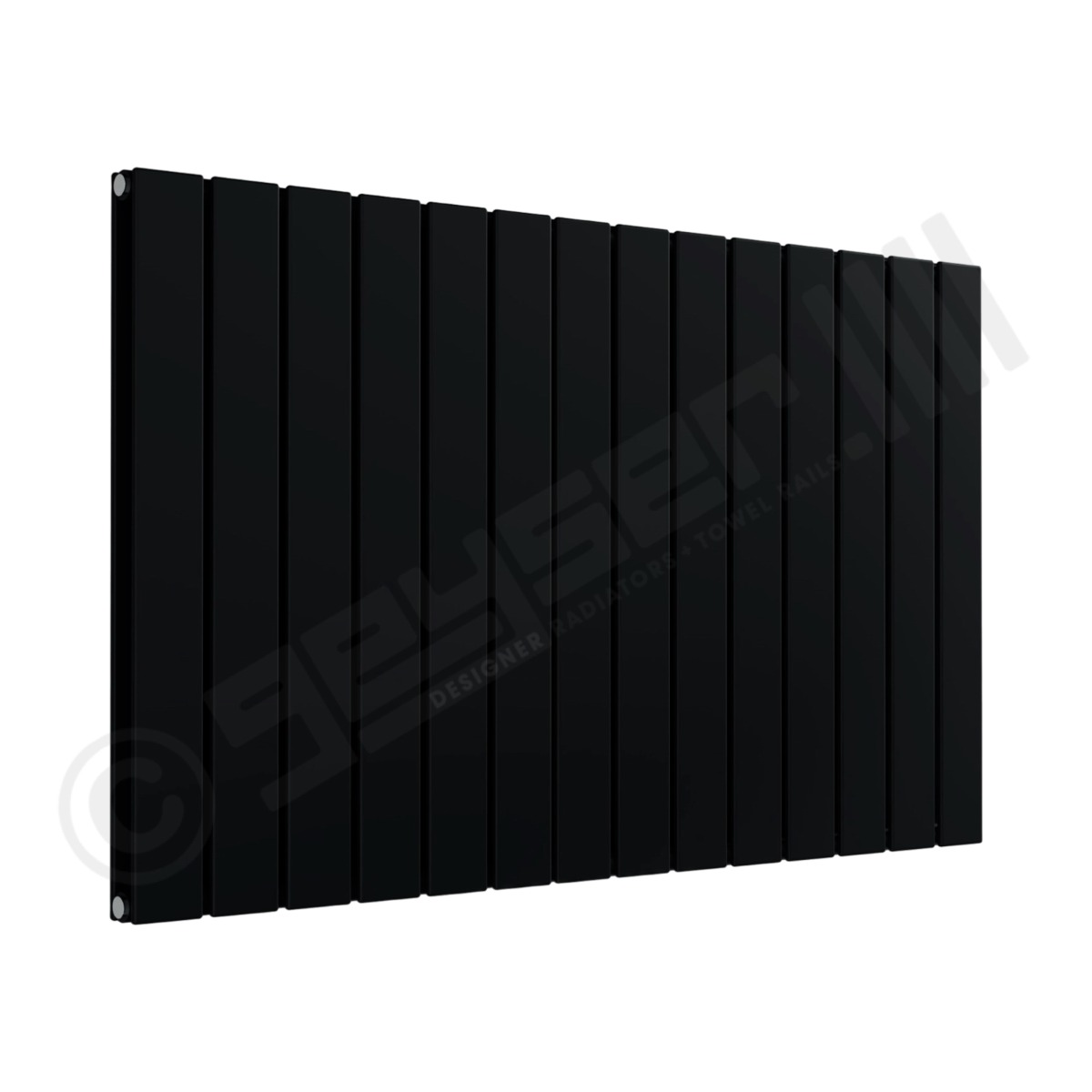 Cardiff Special Horizontal Double Panel Radiator 600mm x 1032mm in Jet Black RAL 9005