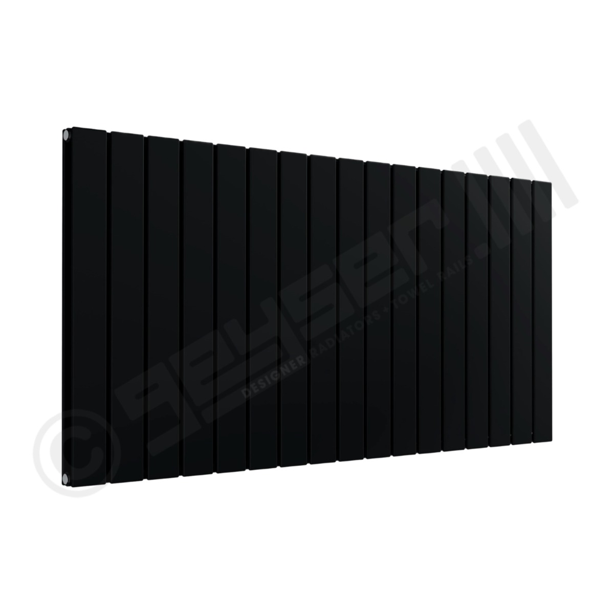 Cardiff Special Horizontal Double Panel Radiator 600mm x 1254mm in Jet Black RAL 9005