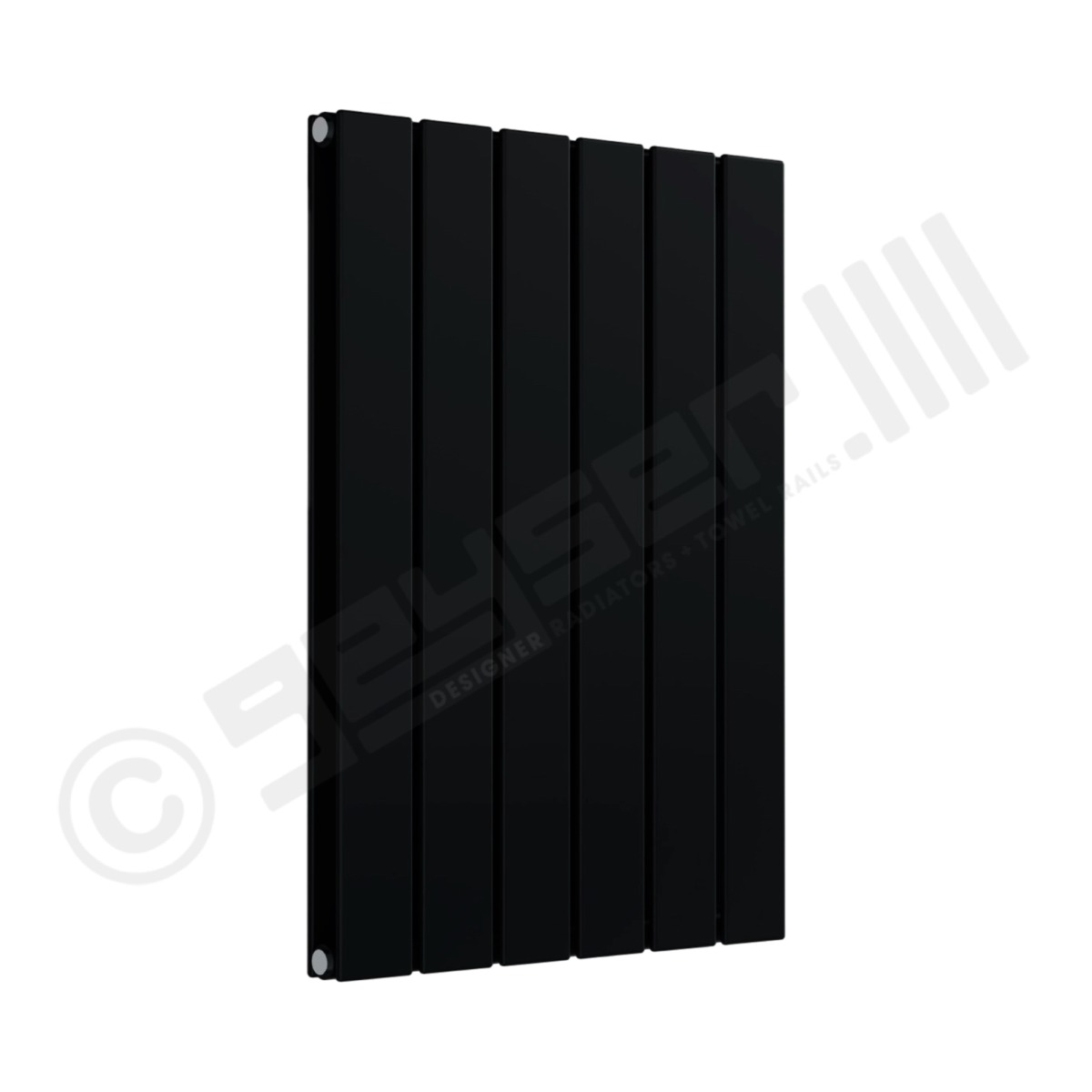 Cardiff Special Horizontal Double Panel Radiator 600mm x 440mm in Jet Black RAL 9005