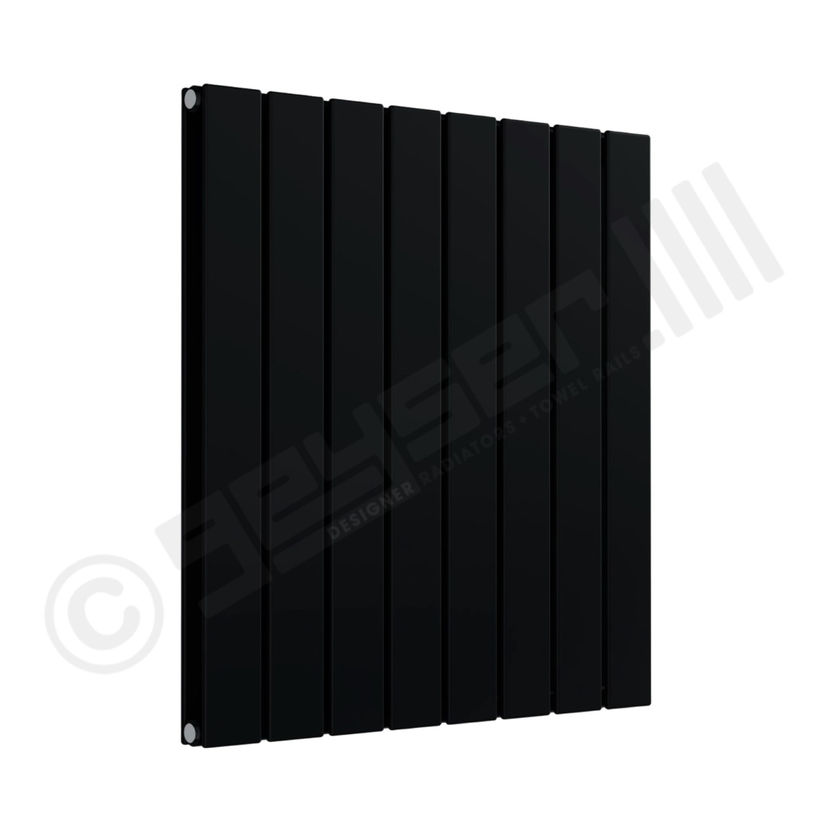 Cardiff Special Horizontal Double Panel Radiator 600mm x 588mm in Jet Black RAL 9005