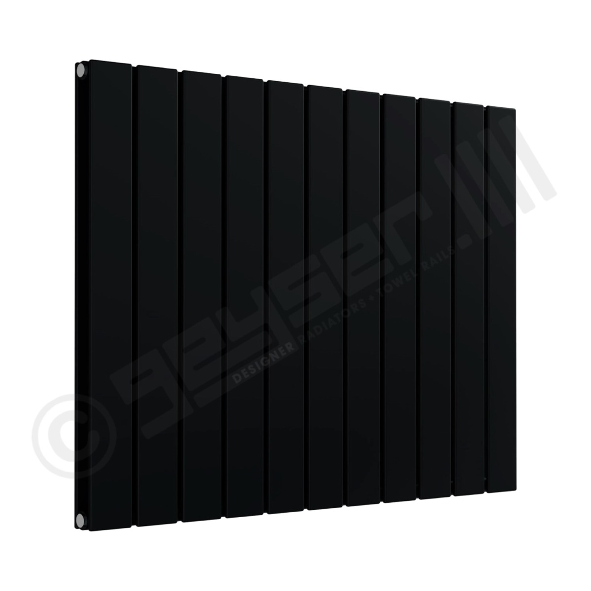 Cardiff Special Horizontal Double Panel Radiator 600mm x 810mm in Jet Black RAL 9005