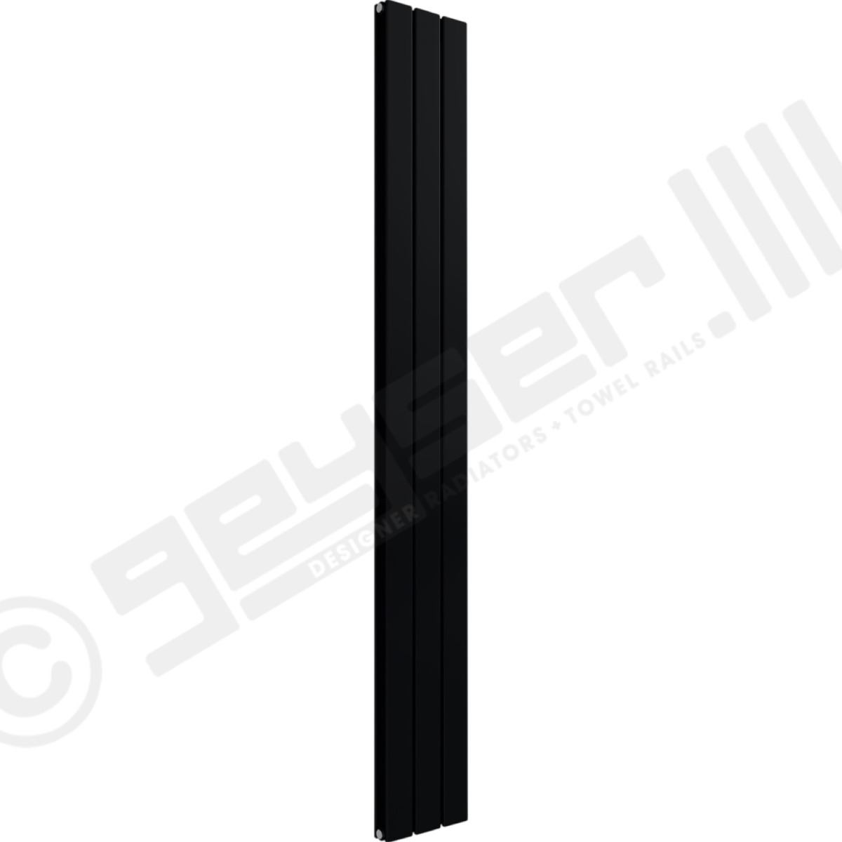 Cardiff Special Vertical Double Panel Radiator 1800mm x 218mm in Jet Black RAL 9005