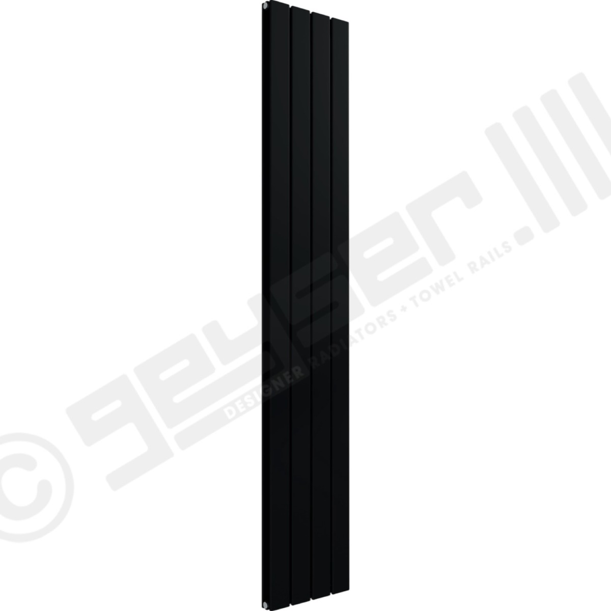 Cardiff Special Vertical Double Panel Radiator 1800mm x 292mm in Jet Black RAL 9005