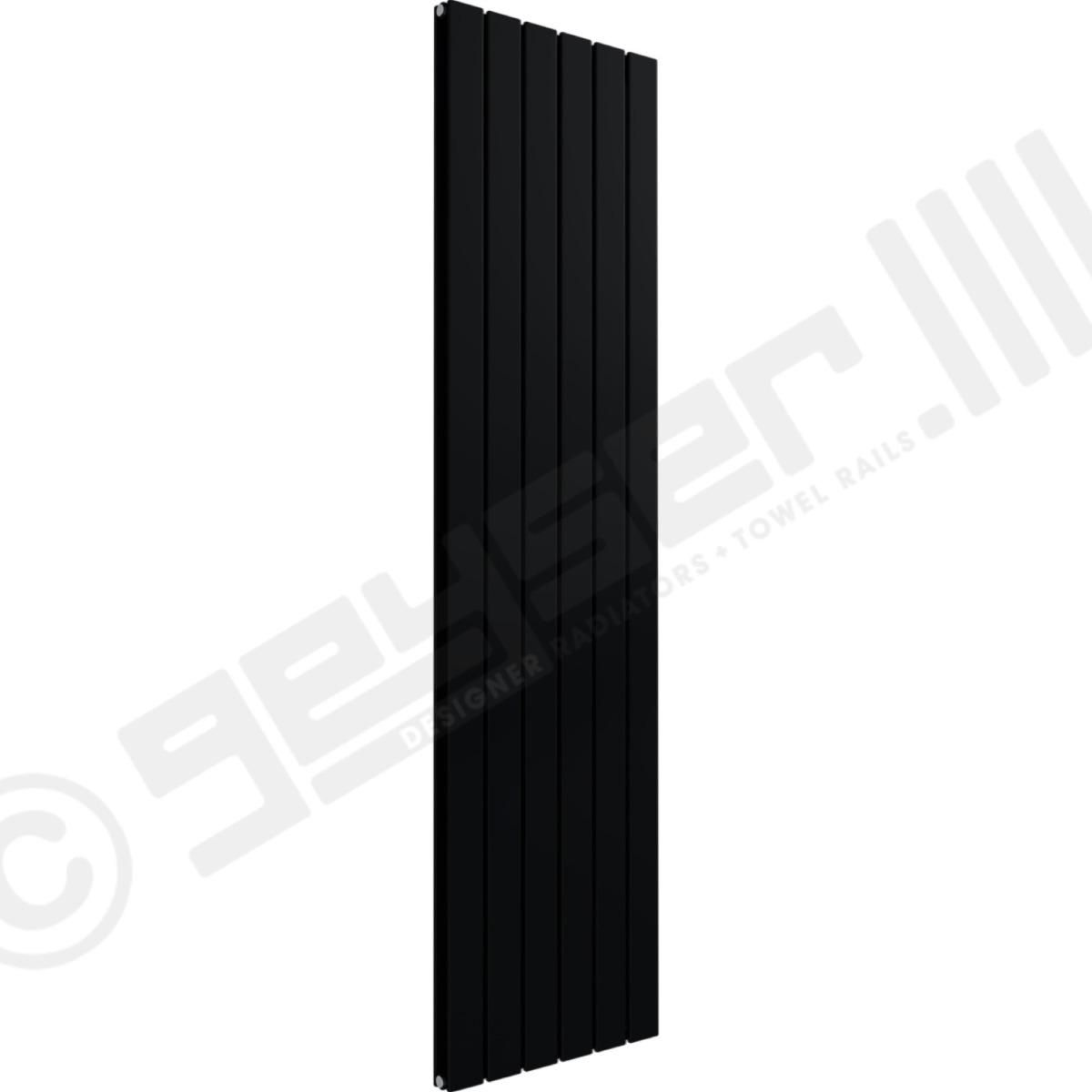 Cardiff Special Vertical Double Panel Radiator 1800mm x 440mm in Jet Black RAL 9005