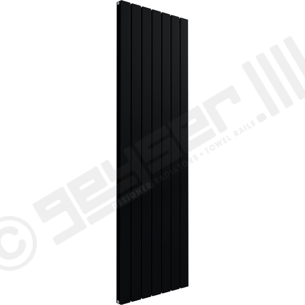 Cardiff Special Vertical Double Panel Radiator 1800mm x 514mm in Jet Black RAL 9005