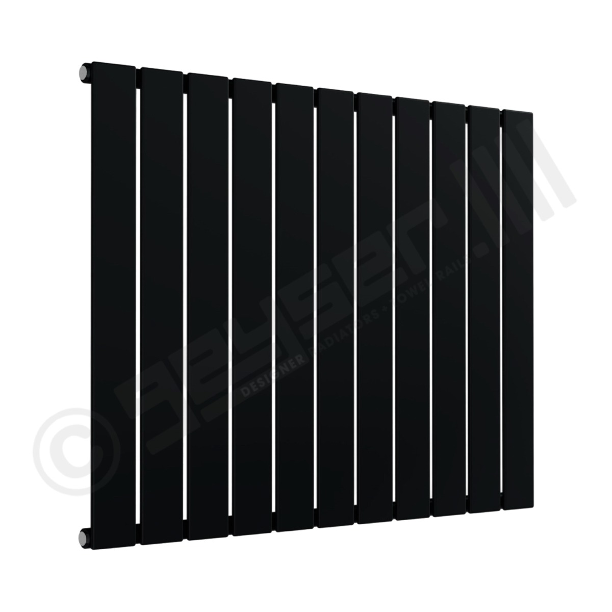 Cardiff Special Flat Horizontal Single Panel Designer Radiator 600mm x 810mm in Jet Black RAL 9005