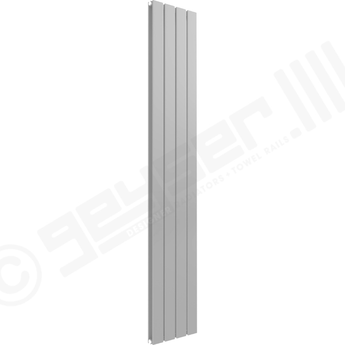 Cardiff Special Flat Vertical Double Panel Designer Radiator 1800mm x 292mm in Light Grey RAL 7035