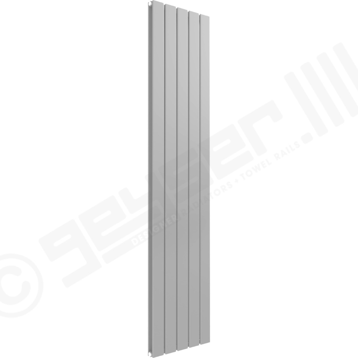 Cardiff Special Flat Vertical Double Panel Designer Radiator 1800mm x 366mm in Light Grey RAL 7035