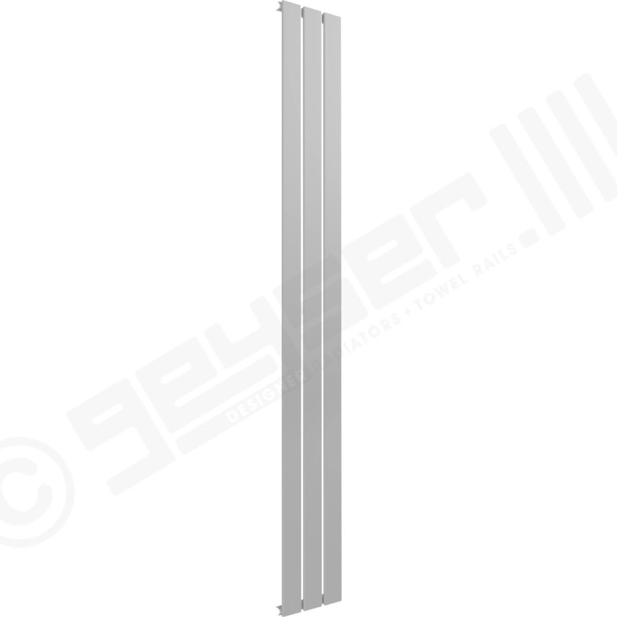 Cardiff Special Flat Vertical Single Panel Designer Radiator 1800mm x 218mm in Pebble Grey RAL 7032