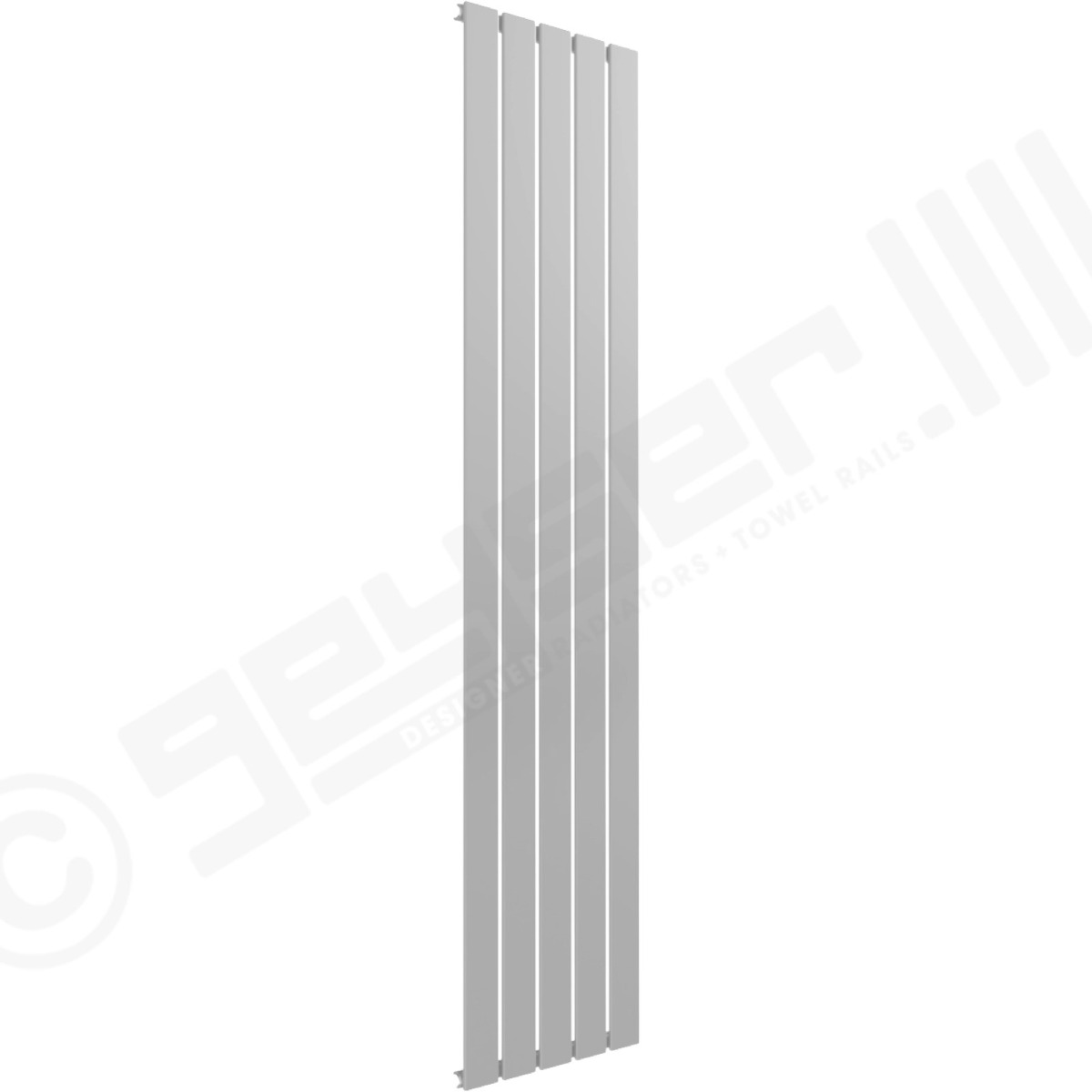 Cardiff Special Flat Vertical Single Panel Designer Radiator 1600mm x 366mm in Light Grey RAL 7035