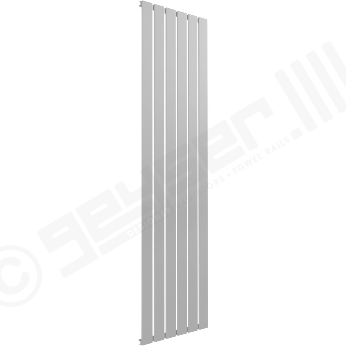 Cardiff Special Flat Vertical Single Panel Designer Radiator 1800mm x 440mm in Light Grey RAL 7035