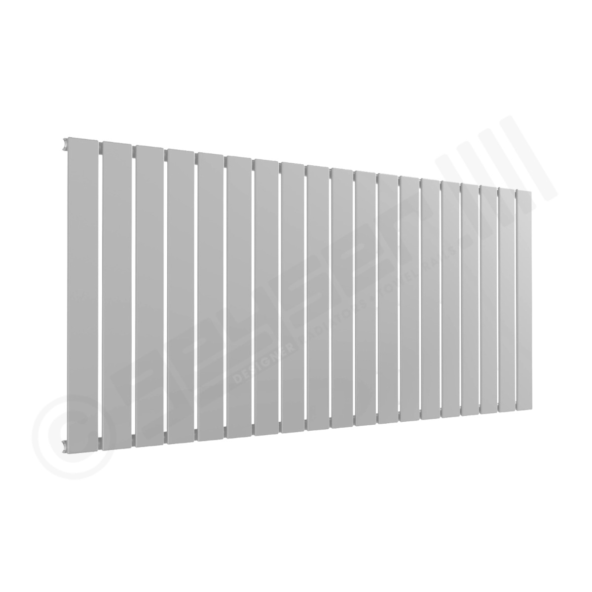 Cardiff Special Flat Horizontal Single Panel Designer Radiator 600mm x 1402mm in Light Grey RAL 7035