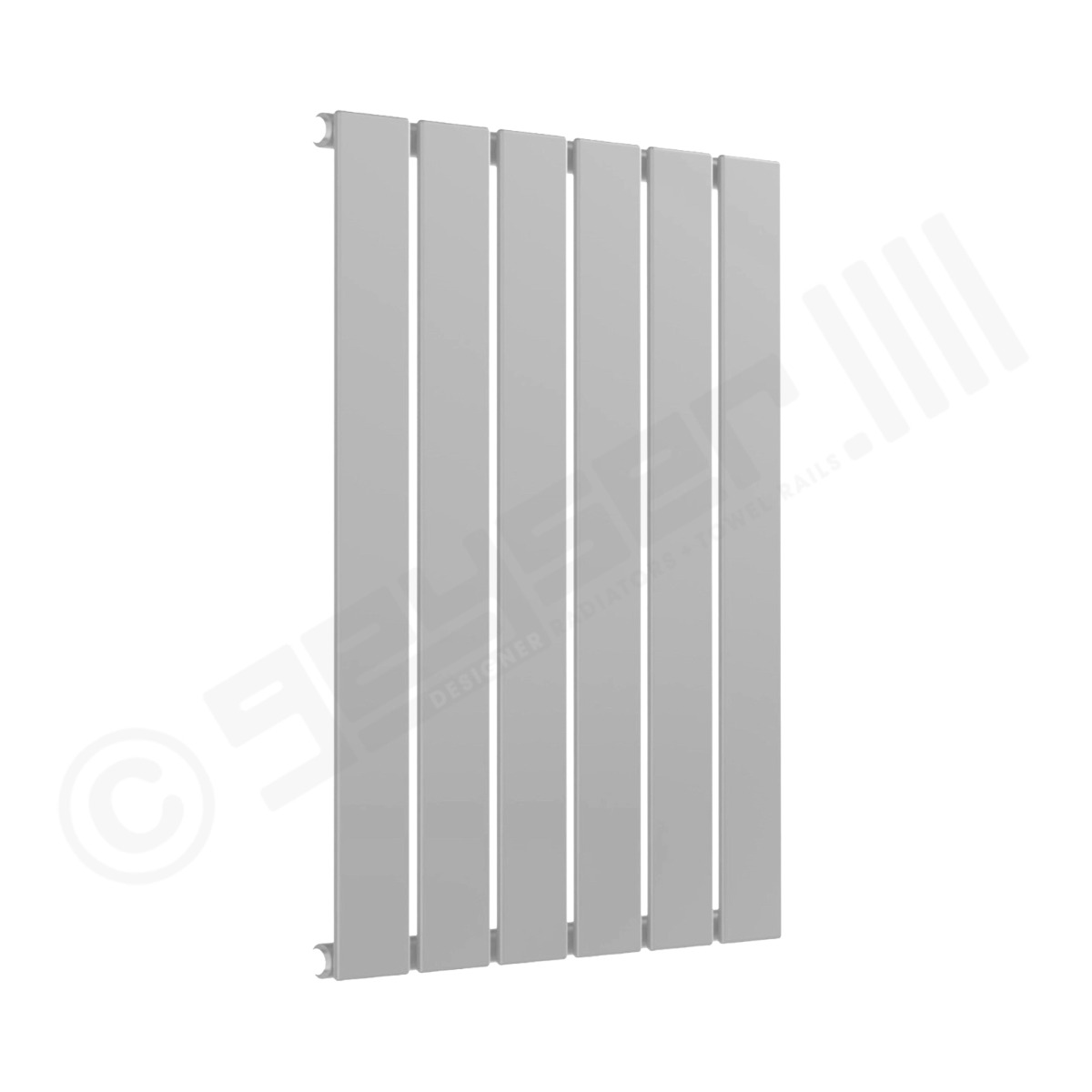 Cardiff Special Flat Horizontal Single Panel Designer Radiator 600mm x 440mm in Light Grey RAL 7035