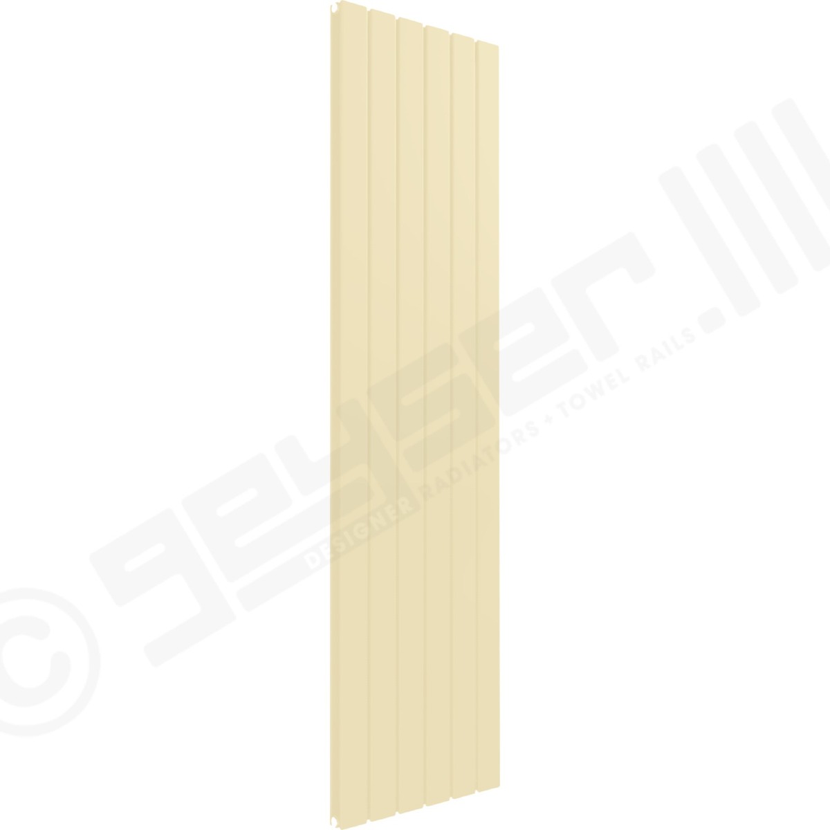 Cardiff Special Flat Vertical Double Panel Designer Radiator 1800mm x 440mm in Light Ivory RAL 1015