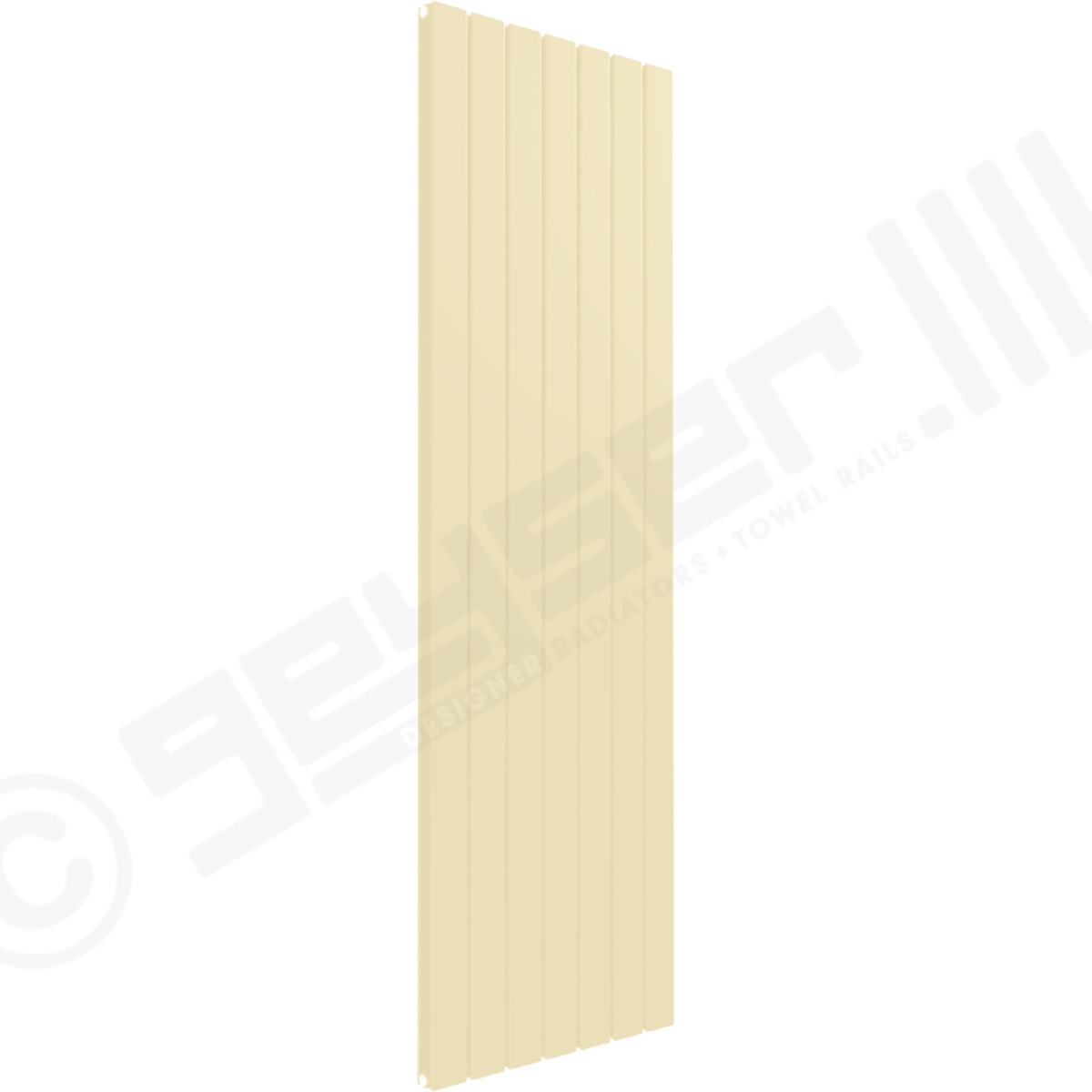 Cardiff Special Flat Vertical Double Panel Designer Radiator 1600mm x 514mm in Light Ivory RAL 1015