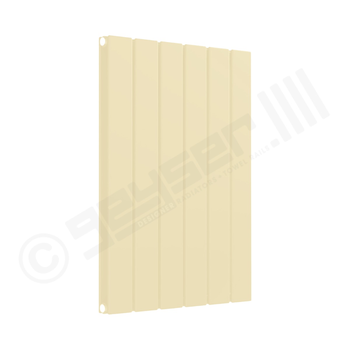 Cardiff Special Flat Horizontal Double Panel Designer Radiator 600mm x 440mm in Light Ivory RAL 1015