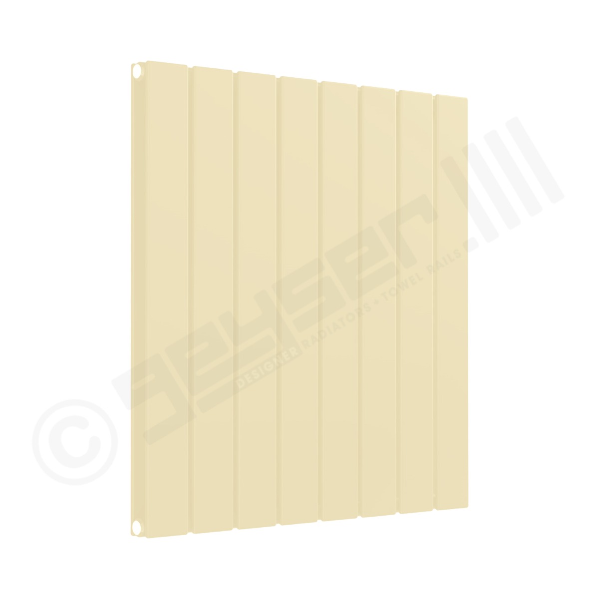 Cardiff Special Flat Horizontal Double Panel Designer Radiator 600mm x 588mm in Light Ivory RAL 1015