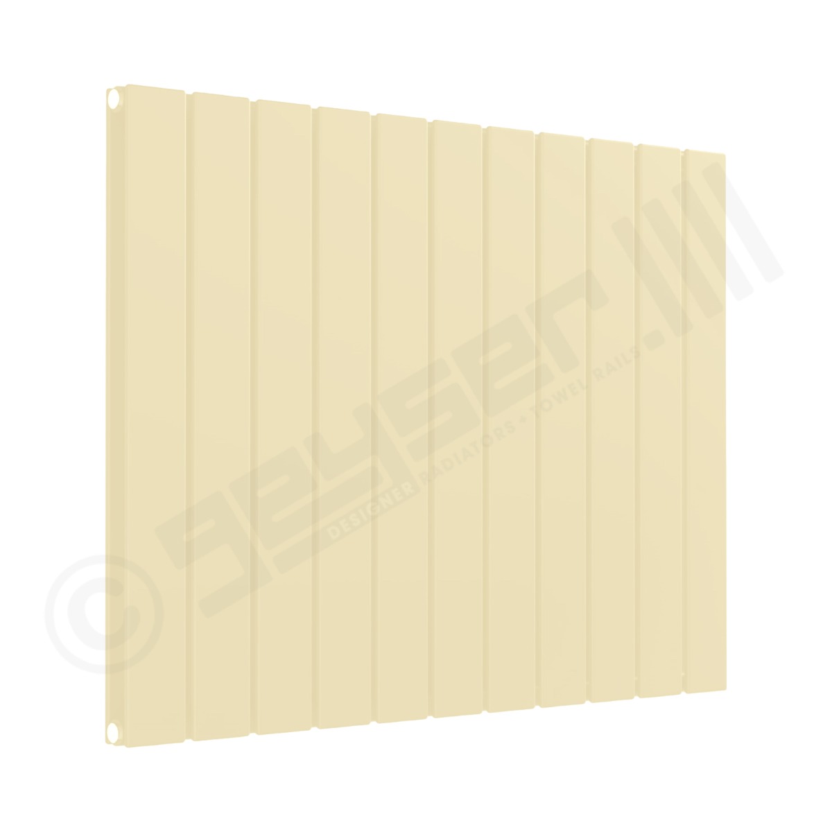 Cardiff Special Flat Horizontal Double Panel Designer Radiator 600mm x 810mm in Light Ivory RAL 1015