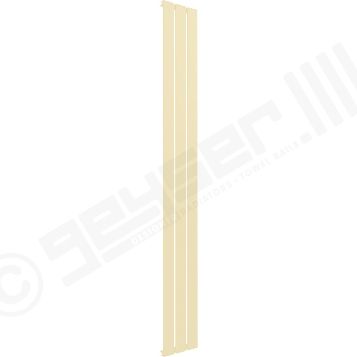 Cardiff Special Vertical Single Panel Radiator 1600mm x 218mm in Light Ivory RAL 1015