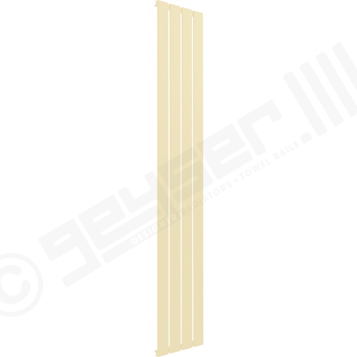 Cardiff Special Vertical Single Panel Radiator 1600mm x 292mm in Light Ivory RAL 1015
