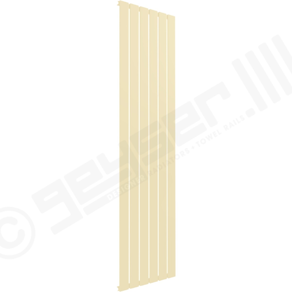 Cardiff Special Vertical Single Panel Radiator 1600mm x 440mm in Light Ivory RAL 1015