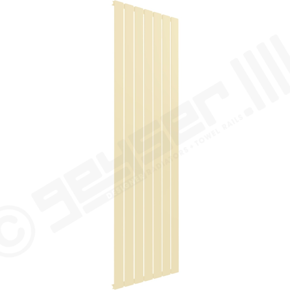 Cardiff Special Vertical Single Panel Radiator 1600mm x 514mm in Light Ivory RAL 1015