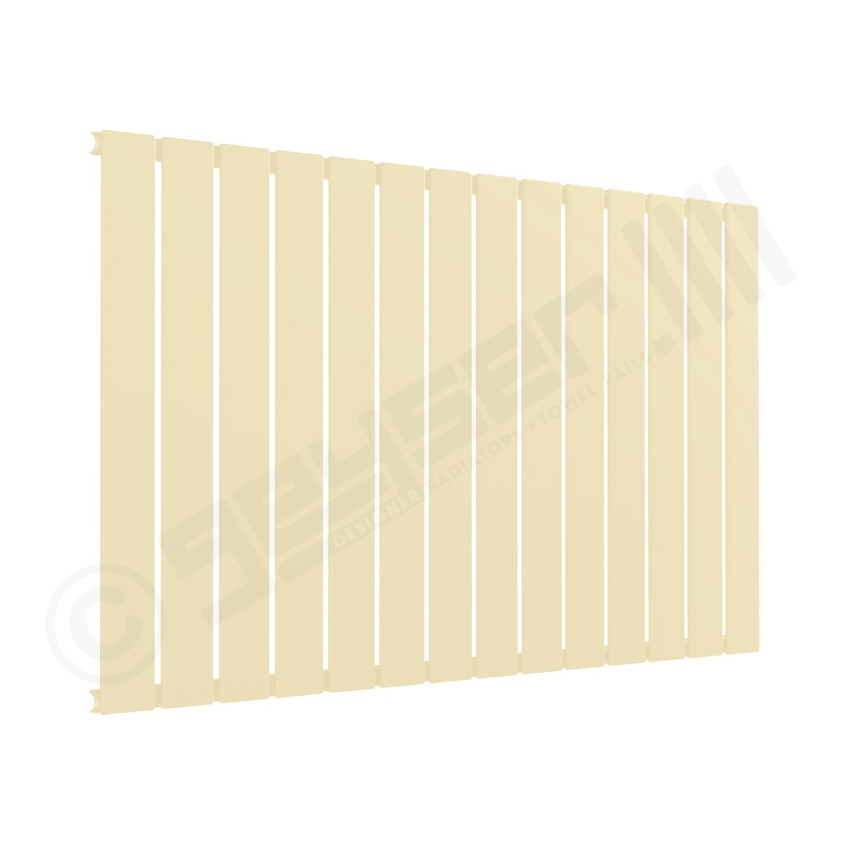 Cardiff Special Flat Horizontal Single Panel Designer Radiator 600mm x 1032mm in Light Ivory RAL 1015