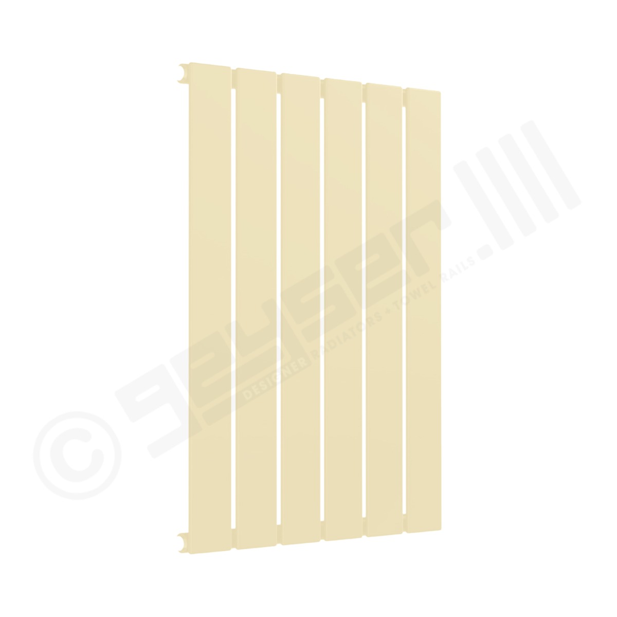Cardiff Special Flat Horizontal Single Panel Designer Radiator 600mm x 440mm in Light Ivory RAL 1015